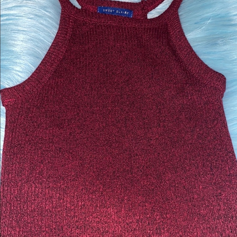 Sweet Claire Maroon dark red tank top SMALL - Picture 2 of 4